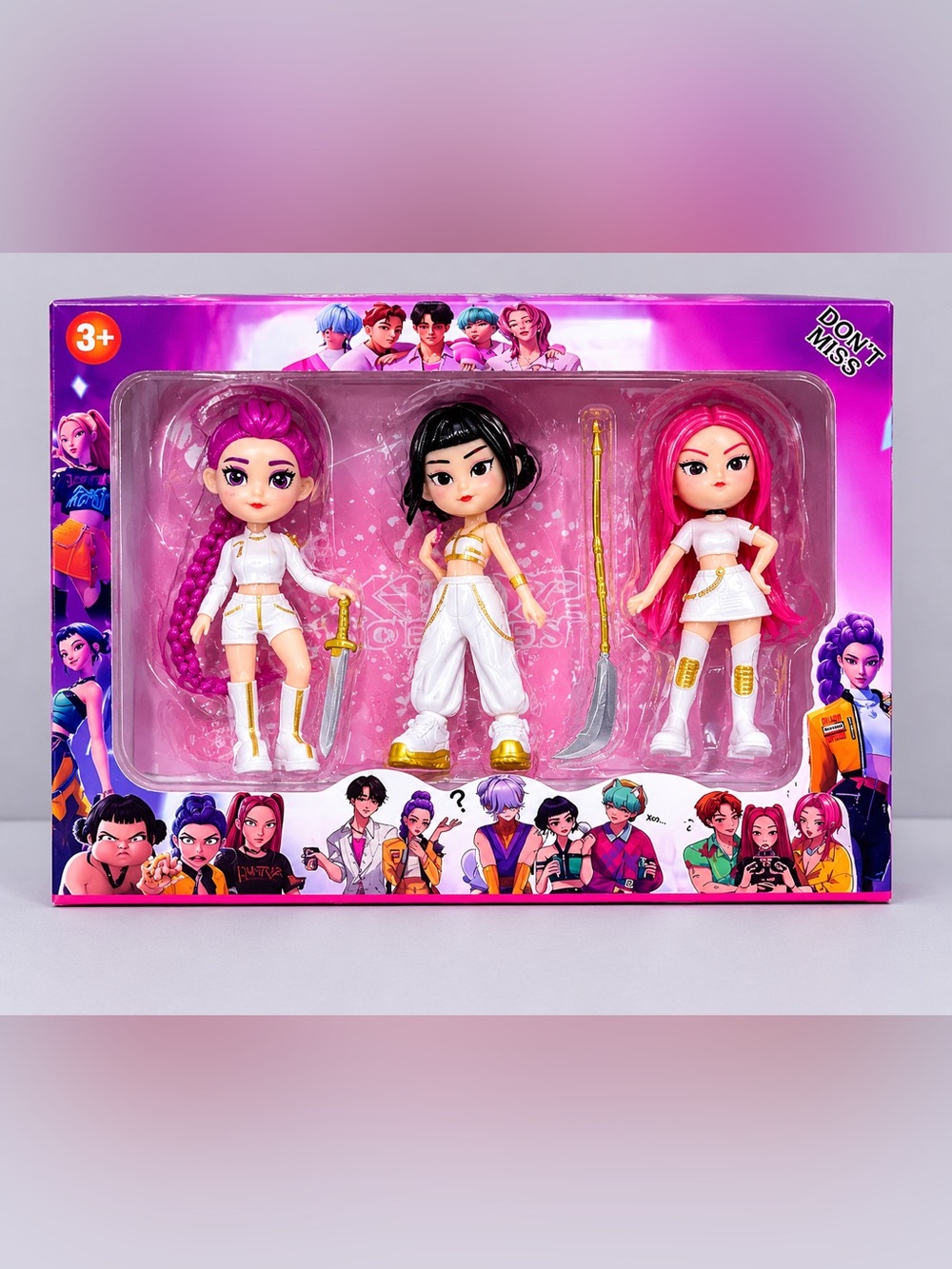 KPOP Demon Hunters 3-Pack Dolls Set – Rumi, Mira & Zoey Figures | Brand New